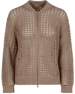 Peserico Long-Sleeved Knitwear - Brown