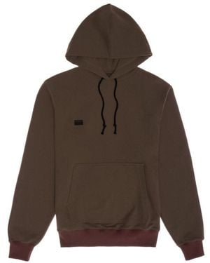 Helmut Lang Logo Patch Drawstring Hoodie - Brown