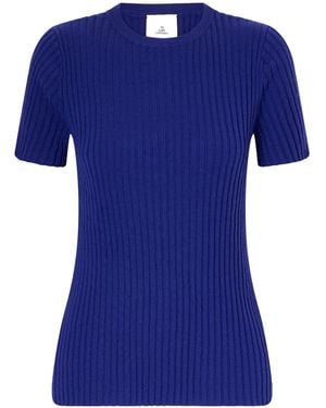 The Elder Statesman Ribbed Cashmere Knitted Sweater - Blue