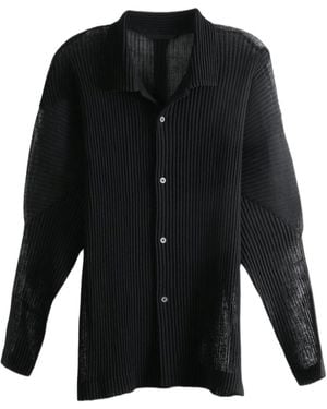Homme Plissé Issey Miyake Homme Plissé Issey Miyake Sheer Pleated Shirt - Black