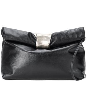 STAUD Cuff Rolled Zipped Clutch Bag - Black