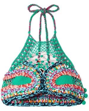 Etro Crocheted Neck Vest - Blue