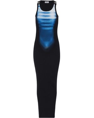 Jean Paul Gaultier Swimsuit-Print Sleeveless Maxi Dress - Blue