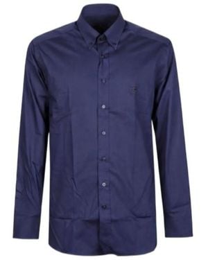 Etro Roma Logo Button-Down Shirt - Blue