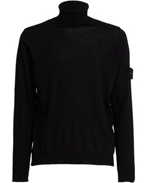 Stone Island Light Wool Turtleneck Jumper - Black
