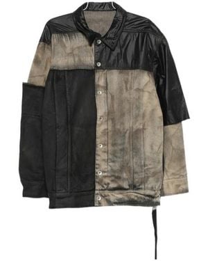 Rick Owens Collared Long-Sleeved Casual Jacket - Grey