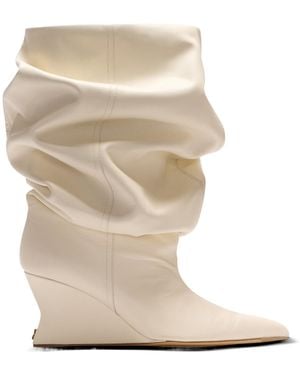 Balmain Wedge Ankle Boots - Natural