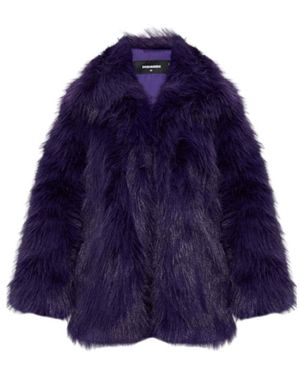 DSquared² Faux Fur Coat - Blue