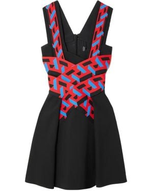 Versace La Greca Sleeveless Mini Dress - Red