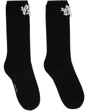 Simone Rocha Beaded Flower Ankle Socks - Black