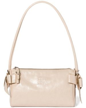 Miu Miu Shiny Leather Pouch - Natural
