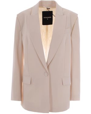 Patrizia Pepe Oversized Lace-Back Blazer - Natural