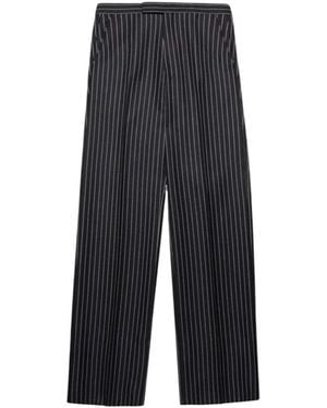 Tom Ford Stripe High-Waist Wide Pant - Blue