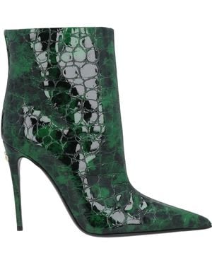 Dolce & Gabbana Croc-Embossed Ankle Boots - Green