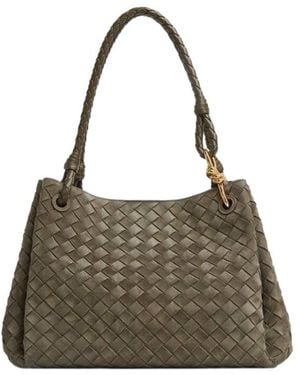 Bottega Veneta Large Parachute Shoulder Bag - Metallic