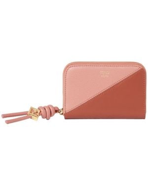 Fendi Ff Diamonds Mini Zip Around Wallet - Pink