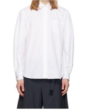 Sacai Long-Sleeved Collared Shirt - White