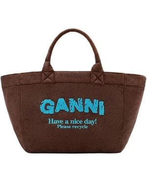 Ganni Tote Xxl - Brown