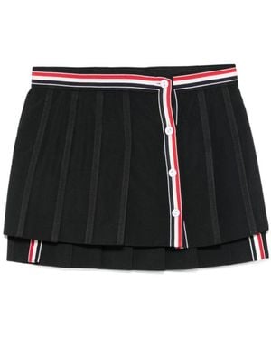 Thom Browne Pleated Thigh-Length Mini Skirt - Black