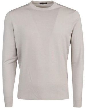 Drumohr Long Sleeved Crewneck Knitted Jumper - Grey