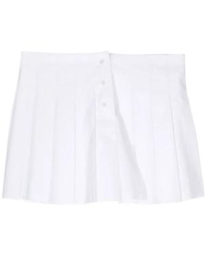 we11done Pleated Cotton Skirt - White