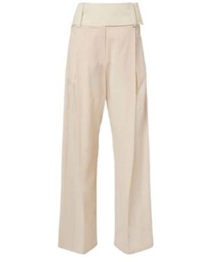 Sportmax Cotton Voile Wide-Leg Trousers - Natural