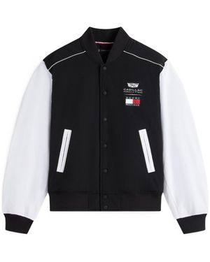 Tommy Hilfiger Th X Cadillac Formula 1 Team Back Logo Varsity Jacket - Black