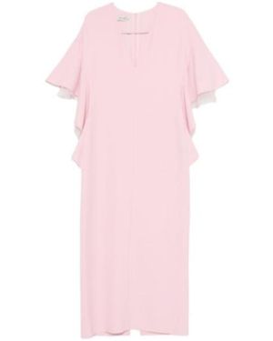 Alberta Ferretti V-Neck Dress - Pink