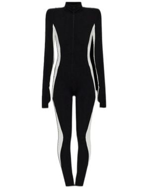 DSquared² Skiers Jersey Panelled High-Neck Jumpsuit - Black