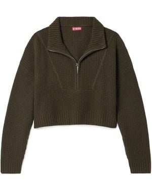 STAUD Cashmere Short Sweater - Green
