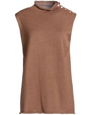 Weekend by Maxmara Solid Knit Sleeveless Top - Brown