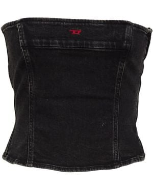 DIESEL Strapless Denim Top - Black