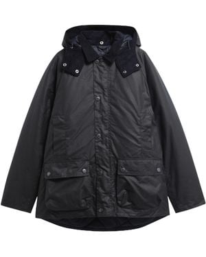 Barbour Hooded Wax Jacket - Black