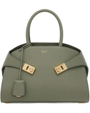 Ferragamo Ferragamo Hug Medium Tote Bag - Green