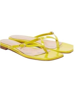 Gianvito Rossi Patent Leather Flip-Flops - Yellow