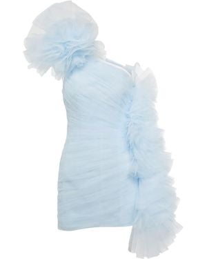 Giambattista Valli One-Shoulder Tulle Minidress - Blue