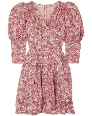 BATSHEVA Izra Floral-Print Cotton-Poplin Mini Dress - Pink