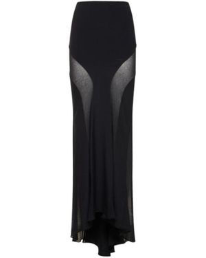 Dion Lee Light Knit Rib Long Skirt W/ Inserts - Black
