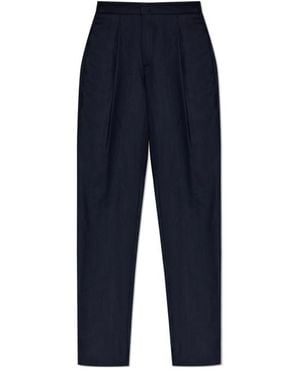 Giorgio Armani Herringbone Tailored Trousers - Blue