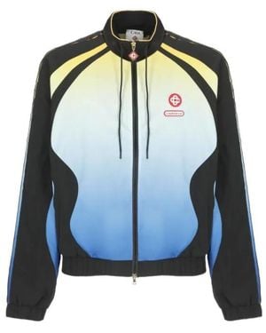 CASABLANCA Logo-Appliquéd Mesh Jacket - Blue