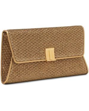 Tom Ford Nobile Metallic Clutch - Natural