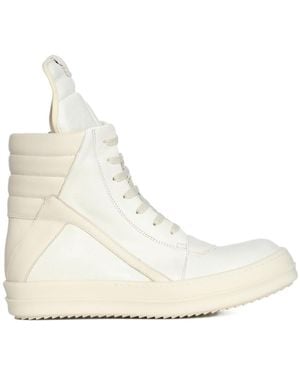 Rick Owens Round Toe High Top Casual Shoes - Natural