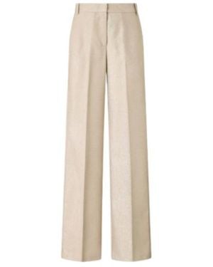 Pinko Metallic Pressed-Crease Pants - Natural