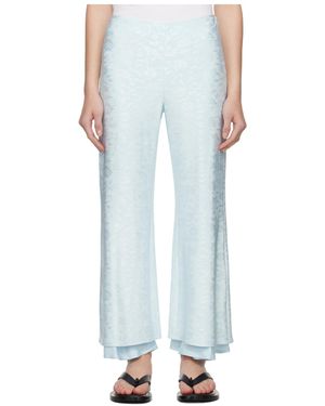 Jil Sander Flower Jacquard Trousers - Blue