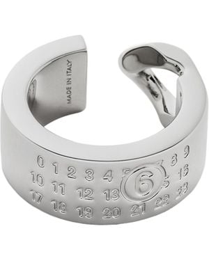 MM6 by Maison Margiela Minimal Numeric Cuff Ring - White