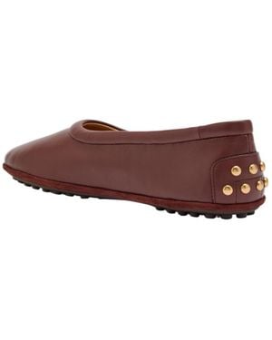 Tod's Studded Flat Shoes - Brown