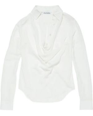 Acne Studios Drape-Neck Shirt - White