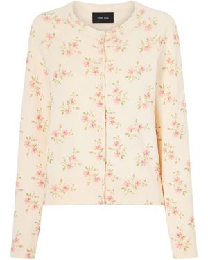 Simone Rocha Floral-Print Knitted Cardigan - Natural
