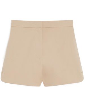 Max Mara Double-Faced Cotton Canvas Shorts - Natural
