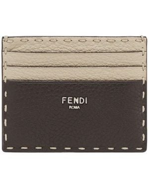 Fendi Selleria Stitch Detailed Card Holder - White